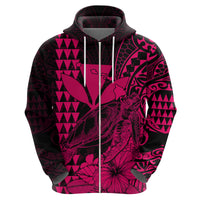 Custom Kakau Polynesian Tribal Hawaiian Turtle with Kanaka Maoli Pink Hoodie LT9 - Polynesian Pride