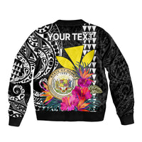 (Custom Personalised) Kakau Tribal Hawaiian Kanaka Maoli Sleeve Zip Bomber Jacket LT9 - Polynesian Pride