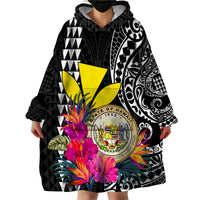 (Custom Personalised) Kakau Tribal Hawaiian Kanaka Maoli Wearable Blanket Hoodie LT9 - Polynesian Pride