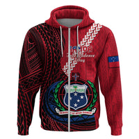 Custom Samoa Hoodie Happy Independence Day Samoan Red Pattern LT14 - Polynesian Pride