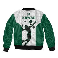 Hawaii Volleyball Bomber Jacket Hawaiian Kakau White Style LT14 - Polynesian Pride