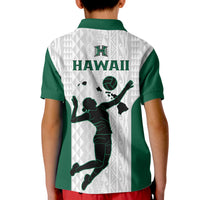 Hawaii Volleyball Kid Polo Shirt Hawaiian Kakau White Style LT14 - Polynesian Pride