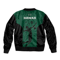 Hawaii Volleyball Bomber Jacket Hawaiian Kakau Green Style LT14 - Polynesian Pride