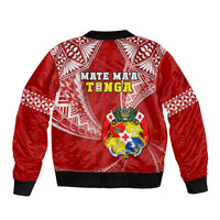Tonga Rugby Bomber Jacket Mate Maa Tonga Pacific Tongan Ngatu LT14 - Polynesian Pride