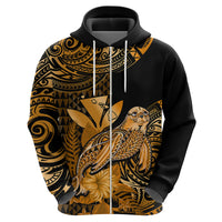 Custom Hawaii Monk Seal Hoodie Polynesian Kakau With Kanaka Gold LT14 - Polynesian Pride