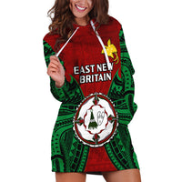 (Custom Personalised) Papua New Guinea Hoodie Dress East New Britain Province Mix Coat Of Arms Polynesian Art LT14 - Polynesian Pride