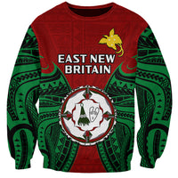 (Custom Personalised) Papua New Guinea Sweatshirt East New Britain Province Mix Coat Of Arms Polynesian Art LT14 Unisex Red - Polynesian Pride