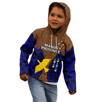 Papua New Guinea Kid Hoodie Manus Province Mix Coat Of Arms Polynesian Art LT14 - Polynesian Pride