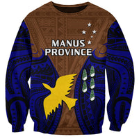 Papua New Guinea Sweatshirt Manus Province Mix Coat Of Arms Polynesian Art LT14 Unisex Brown - Polynesian Pride