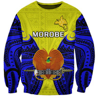 Papua New Guinea Sweatshirt Morobe Province Mix Coat Of Arms Polynesian Art LT14 Unisex Yellow - Polynesian Pride