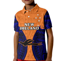 Papua New Guinea Kid Polo Shirt New Ireland Province Mix Coat Of Arms Polynesian Art LT14 Kid Orange - Polynesian Pride