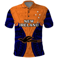 Papua New Guinea Polo Shirt New Ireland Province Mix Coat Of Arms Polynesian Art LT14 Orange - Polynesian Pride