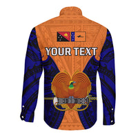 (Custom Personalised) Papua New Guinea Long Sleeve Button Shirt New Ireland Province Mix Coat Of Arms Polynesian Art LT14 - Polynesian Pride