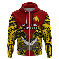 Papua New Guinea Hoodie Western Province Mix Coat of Arms Polynesian Art LT14 - Polynesian Pride