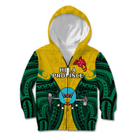 Papua New Guinea Kid Hoodie Hela Province Mix Coat Of Arms Polynesian Art LT14 - Polynesian Pride
