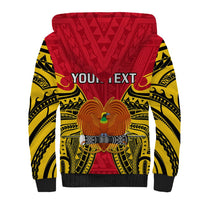 (Custom Personalised) Papua New Guinea Sherpa Hoodie National Capital District Mix Coat Of Arms Polynesian Art LT14 - Polynesian Pride