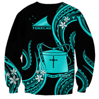 Tokelau Sweatshirt Tokelauan Tatau With Badge Light Turquoise LT14 - Polynesian Pride