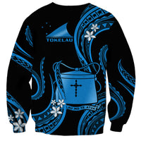 Tokelau Sweatshirt Tokelauan Tatau With Badge Blue LT14 - Polynesian Pride