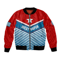 West Papua Bomber Jacket Coat Of Arms And Morning Star Flag LT14 Unisex Blue - Polynesian Pride