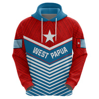 Custom West Papua Hoodie Coat of Arms and Morning Star Flag LT14 Zip Hoodie Blue - Polynesian Pride
