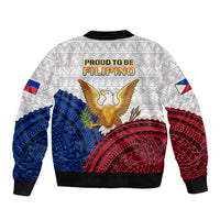 Philippines Independence Day Sleeve Zip Bomber Jacket Proud To Be Filipino Polynesian Pattern LT14 - Polynesian Pride
