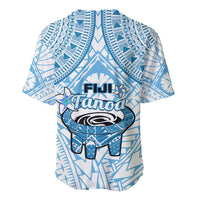 Fiji Tanoa Baseball Jersey Kava Bowl Fijian Tapa Blue Pattern LT14 - Polynesian Pride