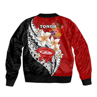 Tonga Kava Bowl Bomber Jacket Tongan Kupesi Ngatu Pattern Black LT14 - Polynesian Pride