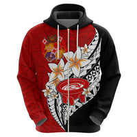 Tonga Kava Bowl Hoodie Tongan Kupesi Ngatu Pattern Black LT14 - Polynesian Pride