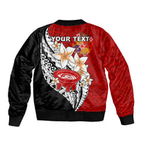 (Custom Personalised) Tonga Kava Bowl Bomber Jacket Tongan Kupesi Ngatu Pattern Black LT14 - Polynesian Pride