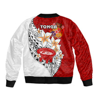 Tonga Kava Bowl Bomber Jacket Tongan Kupesi Ngatu Pattern White LT14 - Polynesian Pride