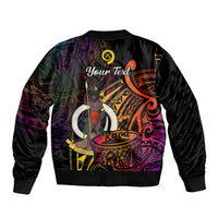 (Custom Personalised) Vanuatu Bomber Jacket Kava Bowl Mix Polynesian Gradient Style LT14 - Polynesian Pride