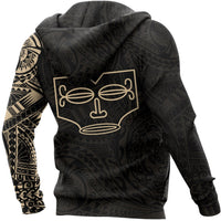 Marquesas Hoodie Marquesas Tiki Face Polynesian Tattoo Style Version 2.0 - Polynesian Pride