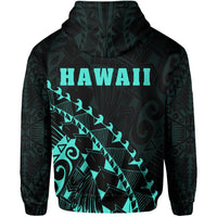 Hawaii Coat of Arms Hoodie (Turquoise) Turtle Style - Polynesian Pride