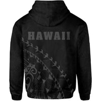 Hawaii Coat of Arms Zipper Hoodie (Gray) Turtle Style - Polynesian Pride