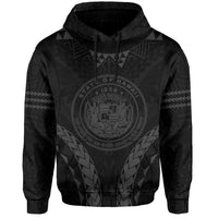 Polynesian Kakau Seal of Hawaii Hoodie Sport Style Version 2.0 Gray - Polynesian Pride