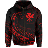 Kanaka Zipper Hoodie Frida Style Red - Polynesian Pride