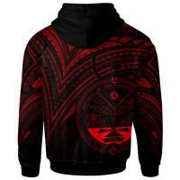 Marshall Islands Zip Hoodie Red Color Cross Style - Polynesian Pride