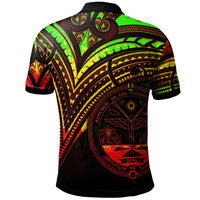 Marshall Islands Polo Shirt Reggae Color Cross Style - Polynesian Pride
