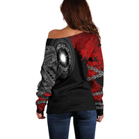 Marshall Islands Polynesian Personalised Women's Off Shoulder Sweater - Polynesian Chain Style - Polynesian Pride