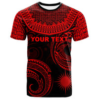 Marshall Islands Custom T Shirt Unique Serrated Texture Red Unisex Red - Polynesian Pride