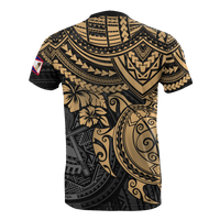 American Samoa T Shirt American Samoan Flag Seal Polynesian Gold Turtle Hibiscus - Polynesian Pride