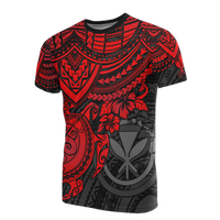 Hawaii T Shirt Polynesian Kanaka Maoli Red Turtle Hibiscus Unisex RED - Polynesian Pride