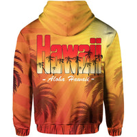 Summer Sunshine Coconut Tree Silhouette Hawaii Hoodie (Zip up) - Polynesian Pride