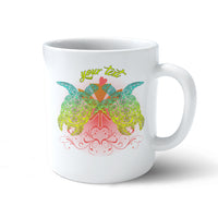 (Personalised) Hawaii Turtle Couple Plumeria Valentine Pattern Mug - Bond Style - AH Mug 11oz White - Polynesian Pride