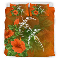 Hawaii Manu Iwa Hibiscus Orange Bedding Set - AH - Polynesian Pride