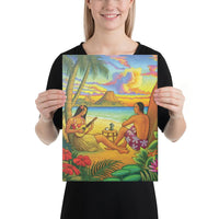 Sing A Song On A Beach Canvas 12x16 Canvas White - Polynesian Pride