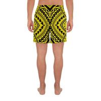 Polynesian Tradition Yellow Men's Athletic Long Shorts - Polynesian Pride