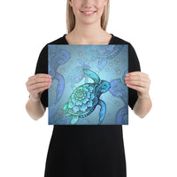 Turtle Beauty Canvas 12x12 Canvas White - Polynesian Pride