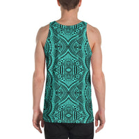 Polynesian Symmetry Turquoise - Hawaii Men's Tank Top - Polynesian Pride