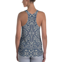 Polynesian Culture Blue White Hawaii Women's Racerback Tank Top - Polynesian Pride